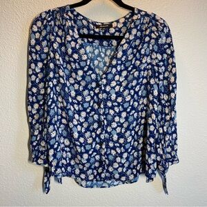 Madewell Blue Floral Blouse